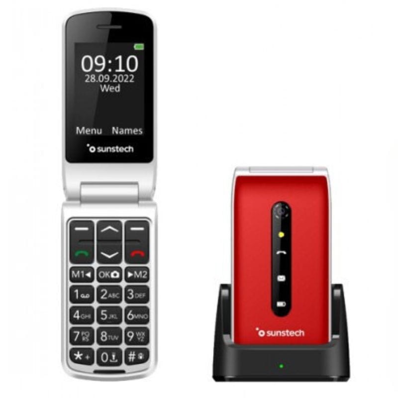 Sunstech CELT18 32MB/32MB Rojo - Teléfono Móvil para Personas Mayores - Ítem