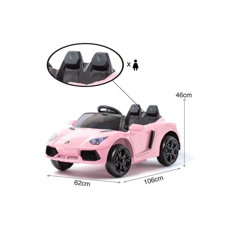 Super Sports Lamborghini Style 12V Rose - Voiture électrique pour enfants - Ítem12