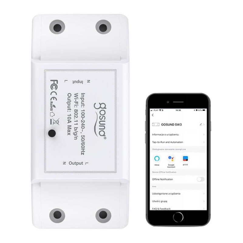 Gosund SW3 Wi-Fi 100~200 V 10 A Blanco - Relé inteligente - Ítem2