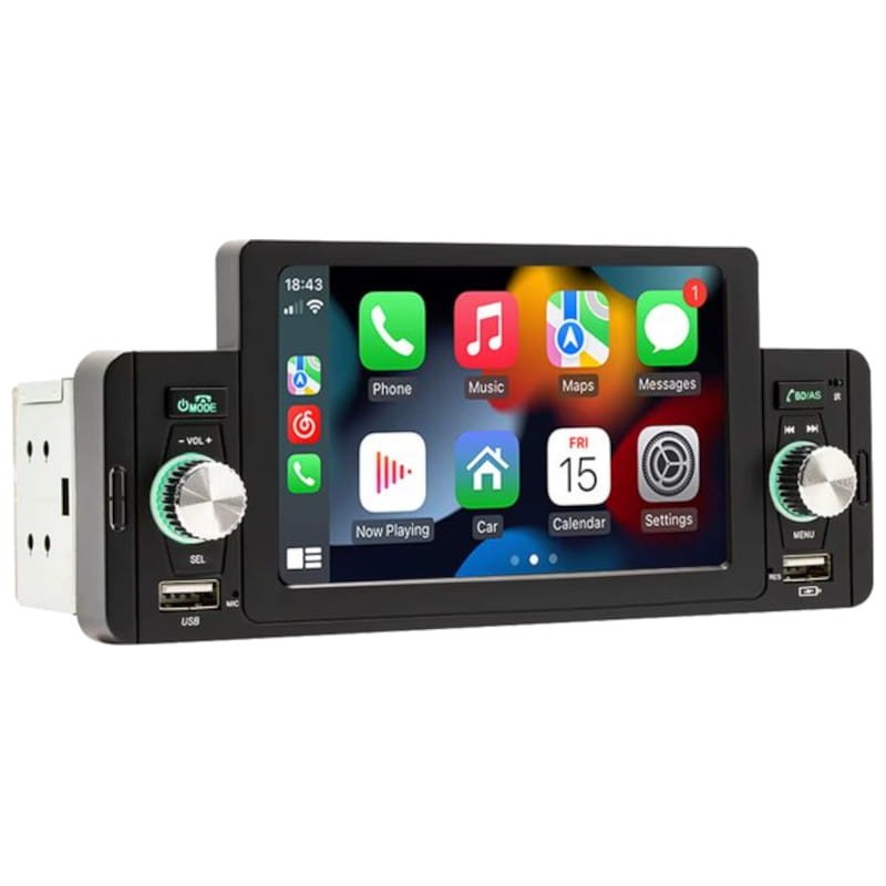 Autorrádio 1 DIN SWM 160W 5 polegadas Bluetooth/Carplay/Android Auto Wireless/USB Preto - Item