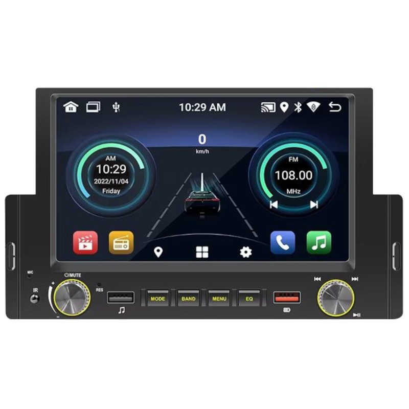 Autorrádio 1 DIN SWM 170-J 2GB/64GB GPS Carplay/Android Auto Preto - Item