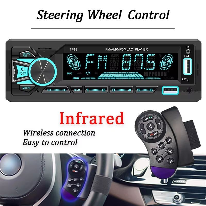 Autorrádio 1 DIN SWM 1789 Bluetooth Preto - Item3