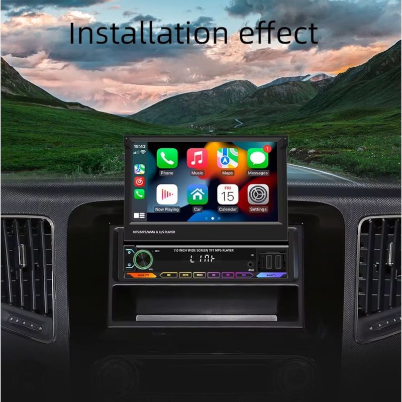 Autorrádio 1 DIN SWM 9614C 7 polegadas Bluetooth/Carplay USB Preto - Item3