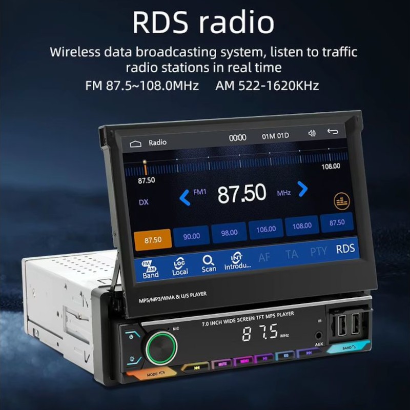 Autorrádio 1 DIN SWM 9614C 7 polegadas Bluetooth/Carplay USB Preto - Item5