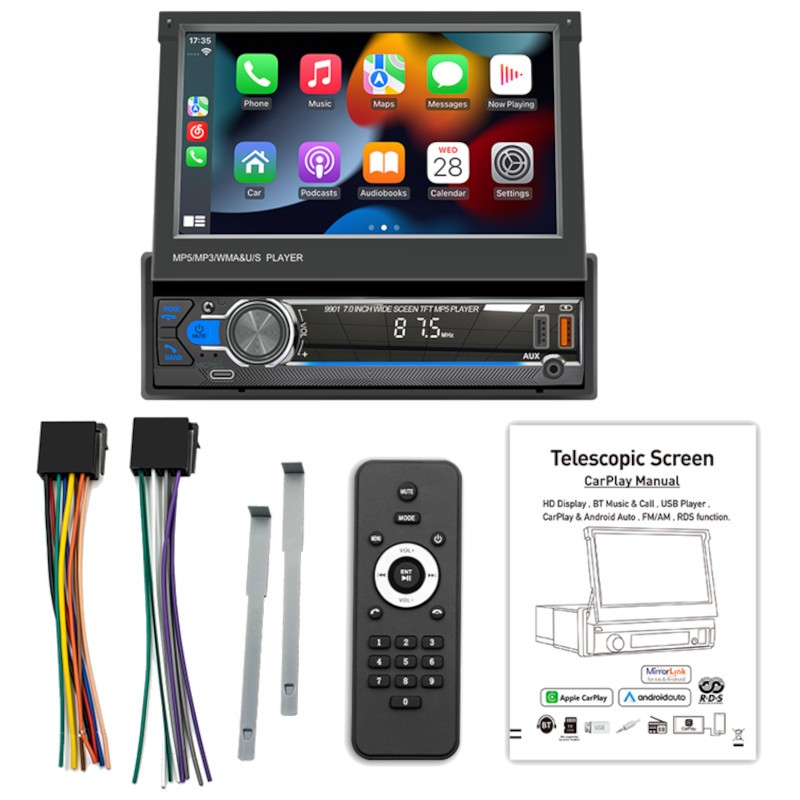 Autorrádio 1 DIN SWM 9901 Bluetooth Preto - Item4