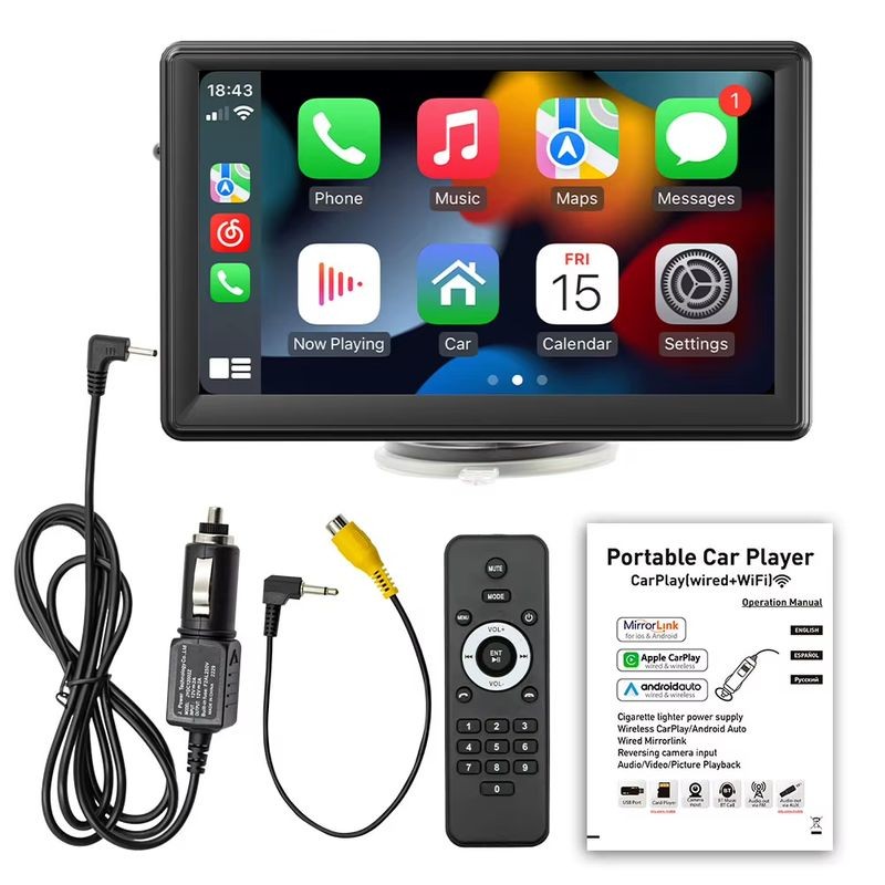 Ecrã tátil universal SWM B500L 7 polegadas Carplay/Android Auto sem fios Preto - Leitor multimédia para automóvel - Item6