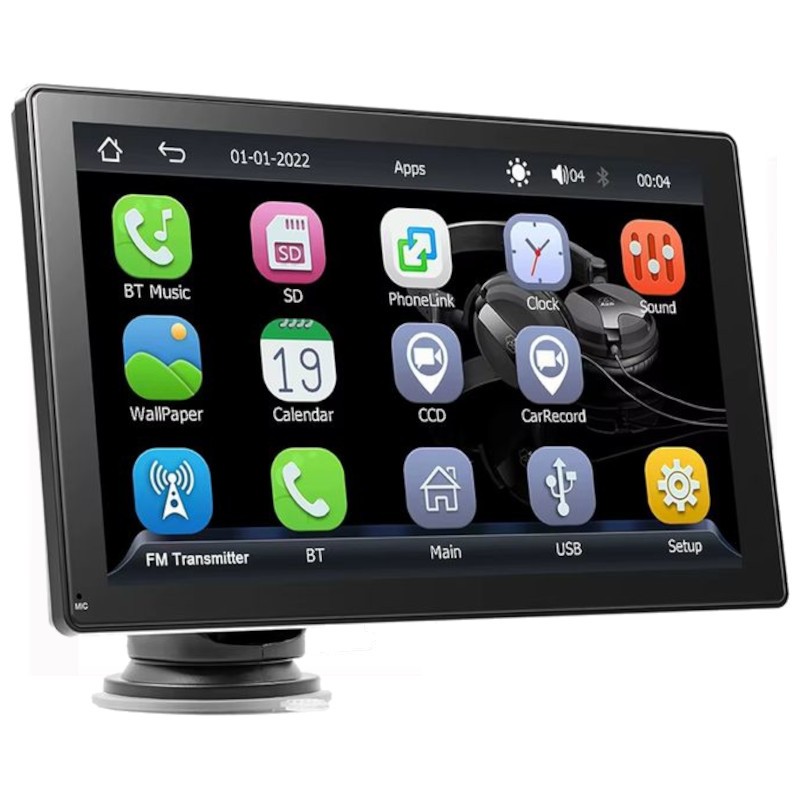 Ecrã tátil universal SWM B5308 9 polegadas Carplay/Android Auto Preto - Leitor multimédia para automóvel - Item