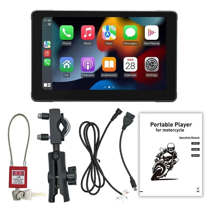 Ecrã tátil universal SWM B5351 7 polegadas Carplay/Android Auto sem fios Preto - Leitor multimédia para motociclos - Item4