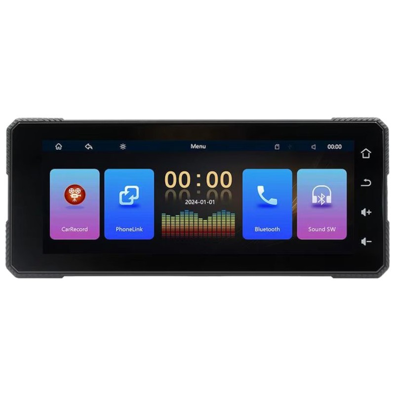 Ecrã tátil universal SWM B5353 6,86 polegadas Carplay/Android Auto sem fios Preto - Leitor multimédia para motociclos - Item