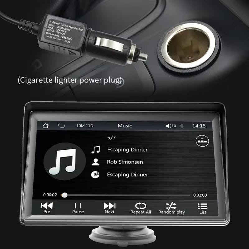 Ecrã tátil universal SWM B600W 7 polegadas Carplay/Android Auto sem fios Preto - Leitor multimédia para automóvel - Item2