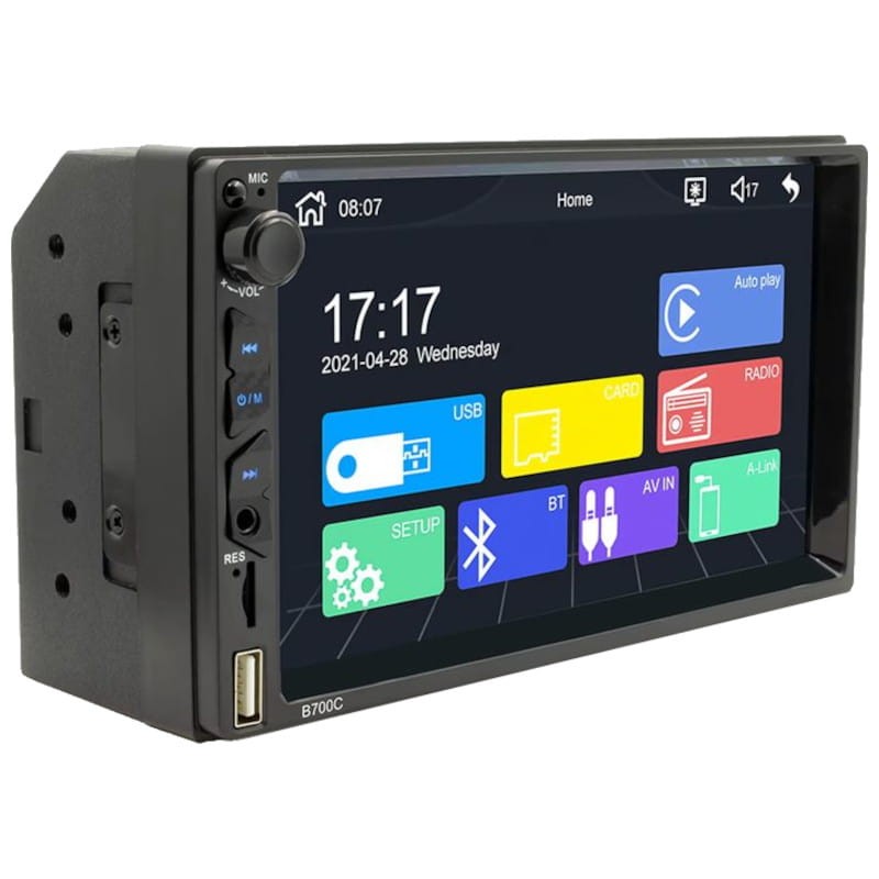 Autorrádio 2 DIN SWM B700W 7 polegadas Bluetooth/Carplay Sem fios/USB Preto - Item