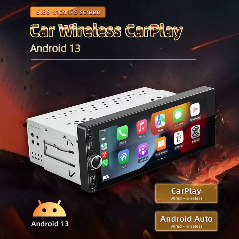 Autorrádio 1 DIN SWM D6021A 2GB/64GB GPS Carplay/Android Auto Preto - Item2