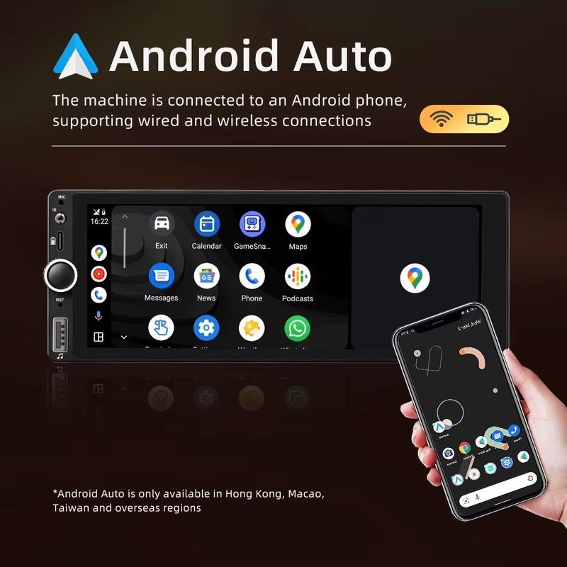 Autorrádio 1 DIN SWM D6021A 2GB/64GB GPS Carplay/Android Auto Preto - Item6