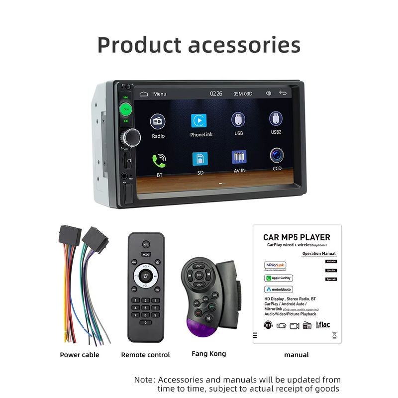 Autorrádio 2 DIN SWM F7010C 7 polegadas Bluetooth/Carplay USB Preto - Item5