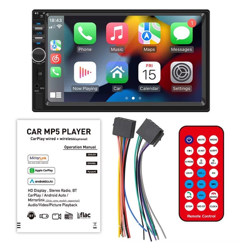 Autorrádio 2 DIN SWM F7018C 7 polegadas Bluetooth/Carplay USB Preto - Item5