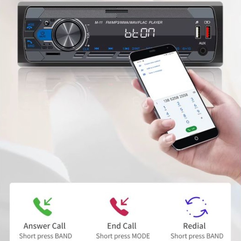 Autorrádio 1 DIN SWM M11 Bluetooth Preto - Item3