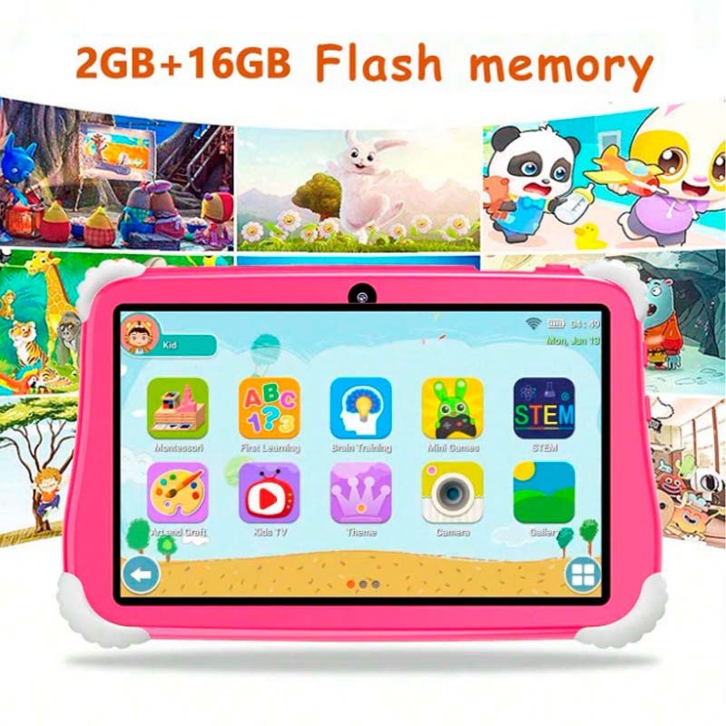 Powerbasics MT6735 2GB/16GB Dino Lila - Tablet para niños - Ítem1