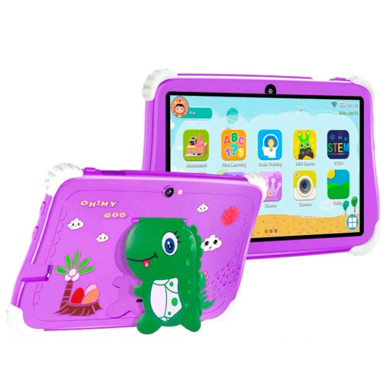 Powerbasics MT6735 2GB/16GB Dino Lila - Tablet para niños - Ítem