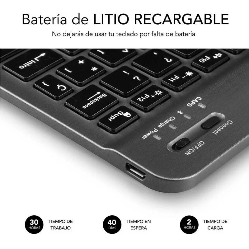 SUBBLIM Teclado Bluetooth Smart para Android, Mac, OS e Windows Cinzento - Item3