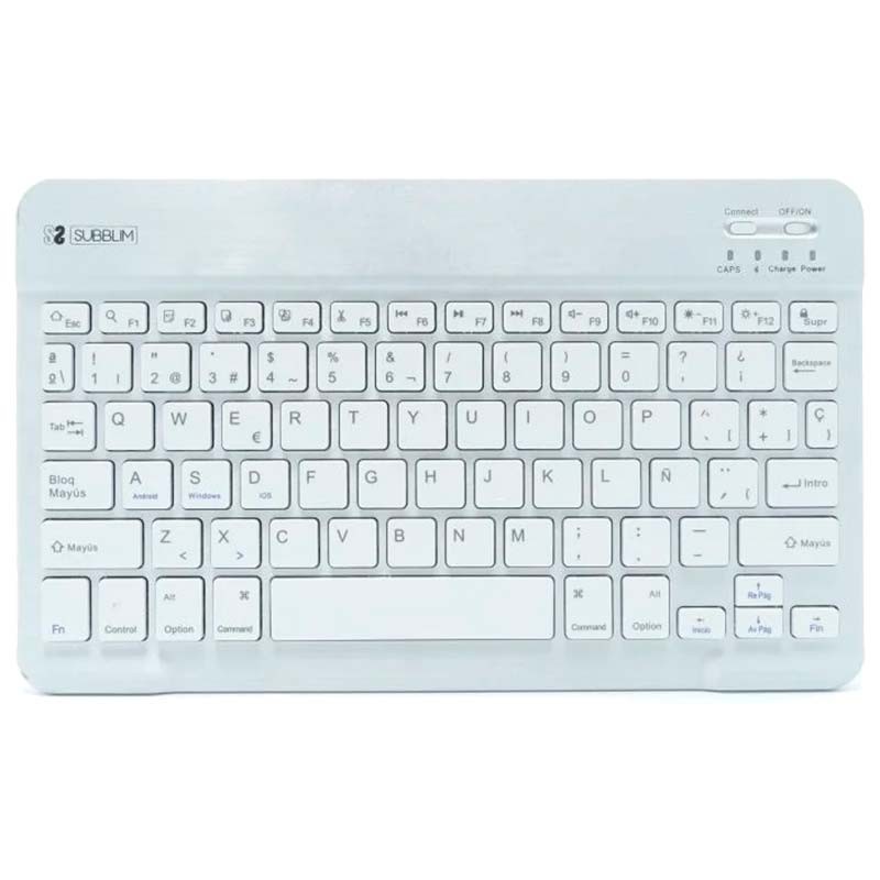 SUBBLIM Teclado Bluetooth Smart para Android, Mac, OS e Windows Prateado - Item