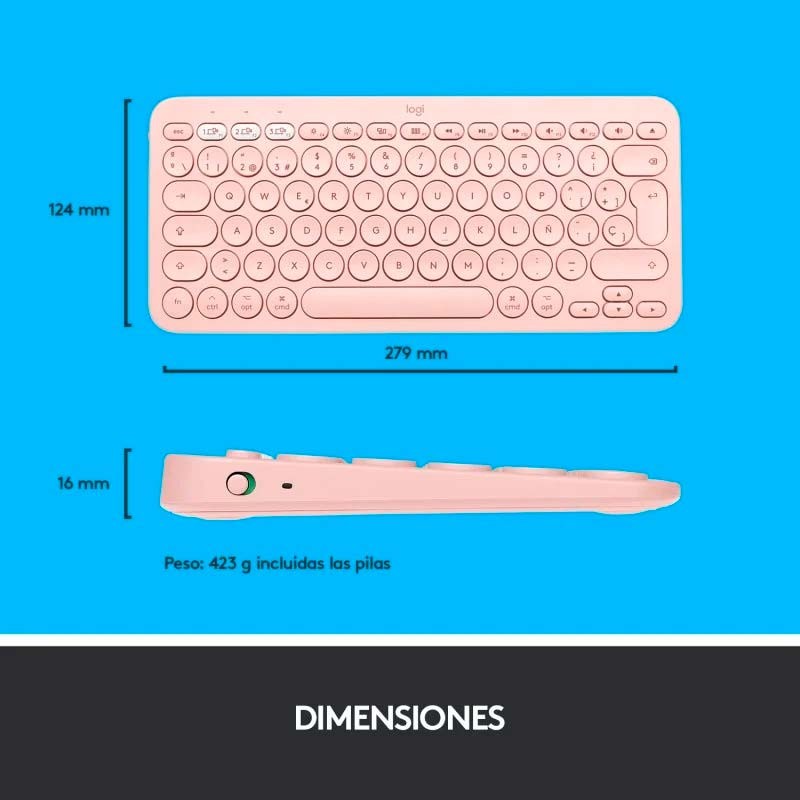 Teclado sem fio Logitech K380 Rosa ES layout - Item6