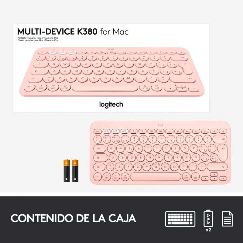 Teclado sem fio Logitech K380 Rosa ES layout - Item7