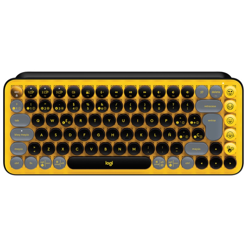 Teclado mecânico Logitech POP Keys sem fios Preto / Amarelo - Item