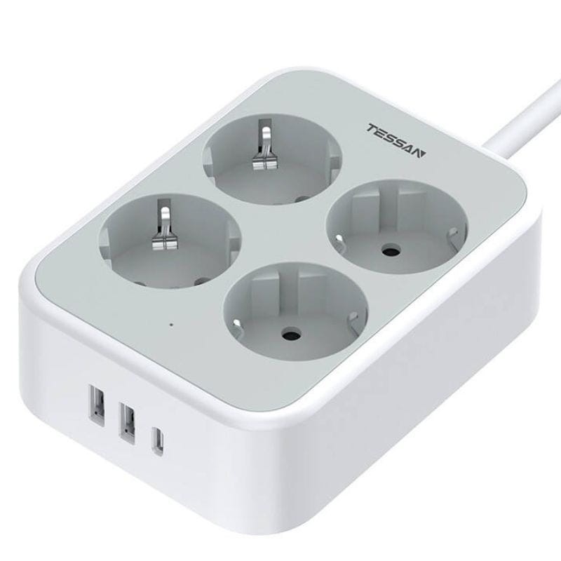 TESSAN TS-PS01DE00 Power Strip 4 Tomas + 3 USB - Ítem