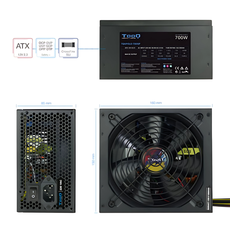 TooQ TQAPOLO-700SP 700 W ATX Negro - Fuente de alimentación - Ítem4