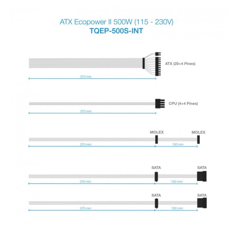 Fuente de alimentación TooQ TQEP-500S-INT 500W Plata - Ítem7