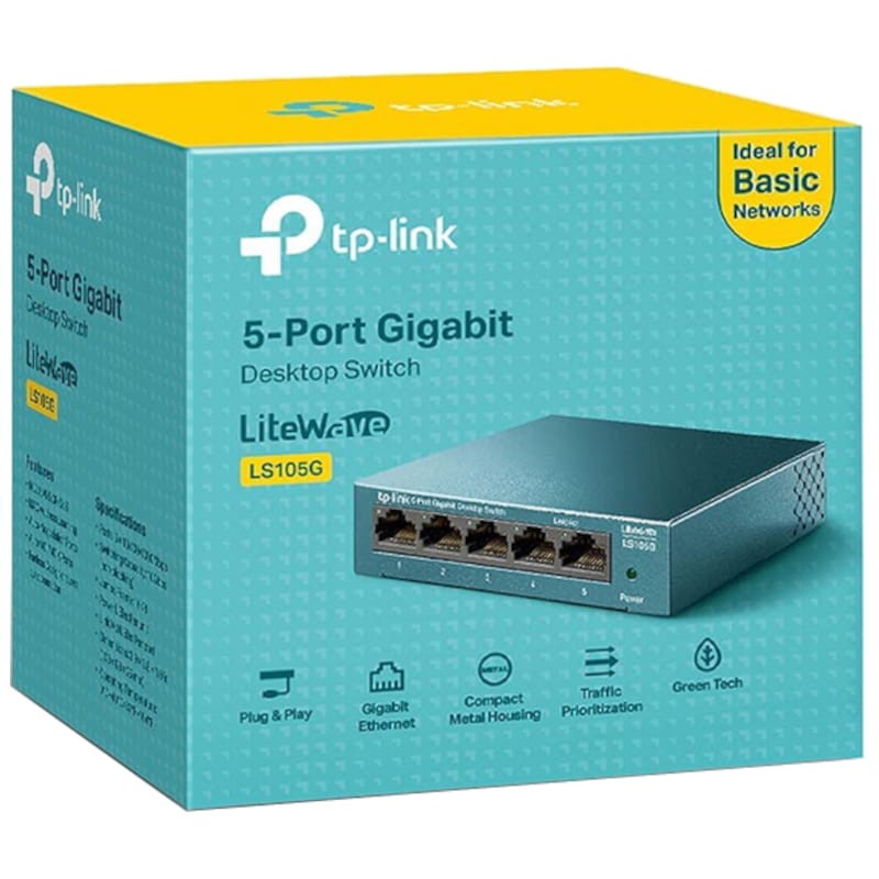 TP-Link LS105G Switch de mesa 5 portas 10/100/1000 Mbps Azul - Item3