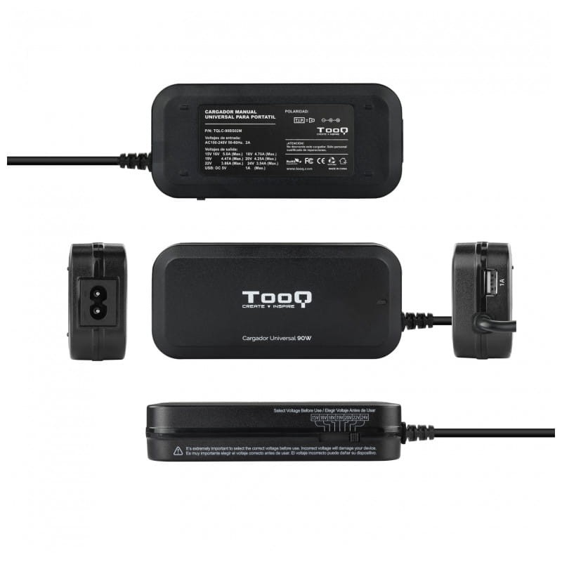 TooQ TQLC-90BS02M 90W USB 2.0 Negro - Cargador universal - Ítem1