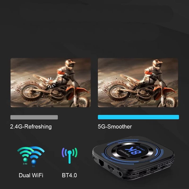 Transspeed 8K H618 4 Go/64 Go Double Wifi Android 12 Noir - Android TV - Ítem7