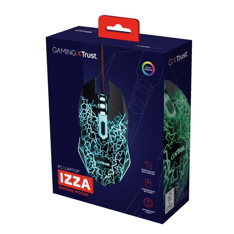 Trust GXT 105X Izza USB RGB Black - Souris de jeu - 4000 DPI - Ítem4