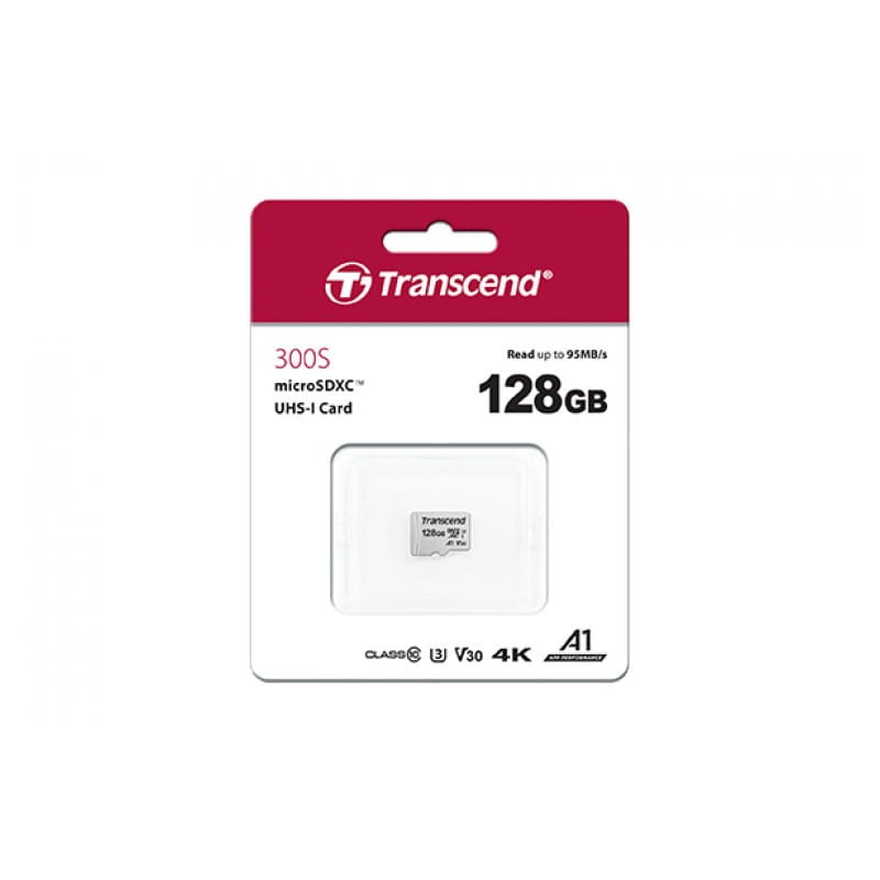 Transcend TS128GUSD300S 128 GB Clase 10 UHS-I U3 V30 A1 Plata - Tarjeta microSD - Ítem1