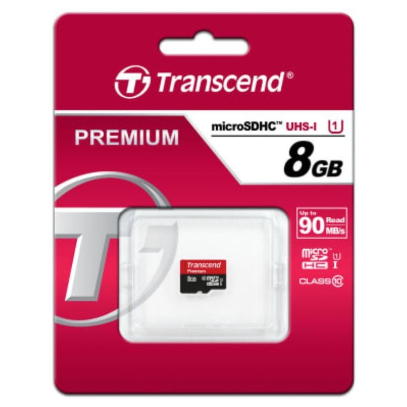 Transcend TS8GUSDU1 8 GB Clase 10 UHS-I U1 MLC NAND Negro / Rojo - Tarjeta microSD - Ítem1