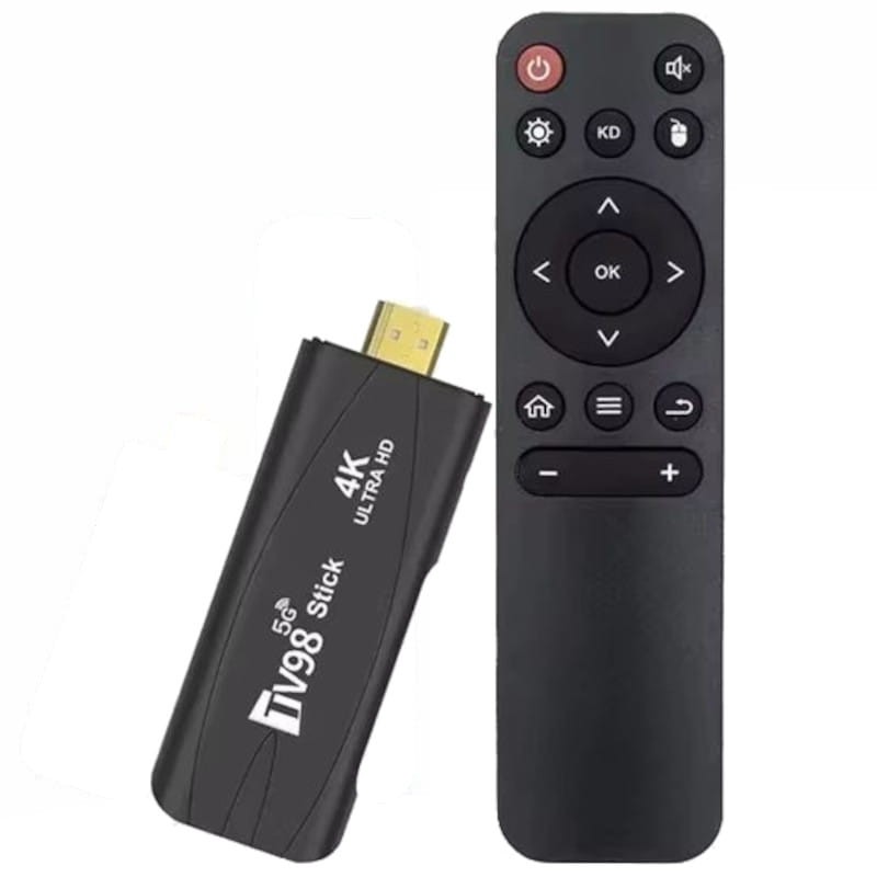 TV98 Stick 4K 1GB/8GB Dual WIFI Android 14 Preto - Android TV - Item