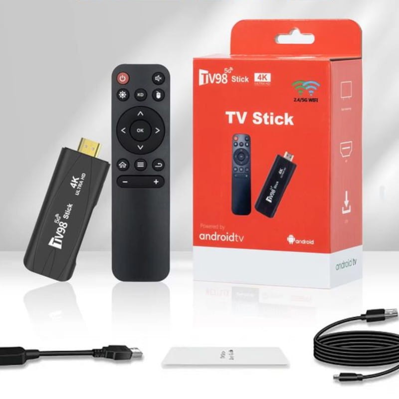 TV98 Stick 4K 1GB/8GB Dual WIFI Android 14 Preto - Android TV - Item5