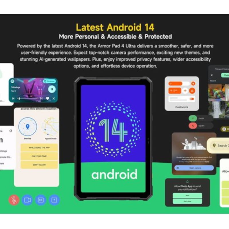 Ulefone Armor Pad 4 Ultra 5G 13.3 8GB/256GB Negro - Tablet Rugged - Ítem12