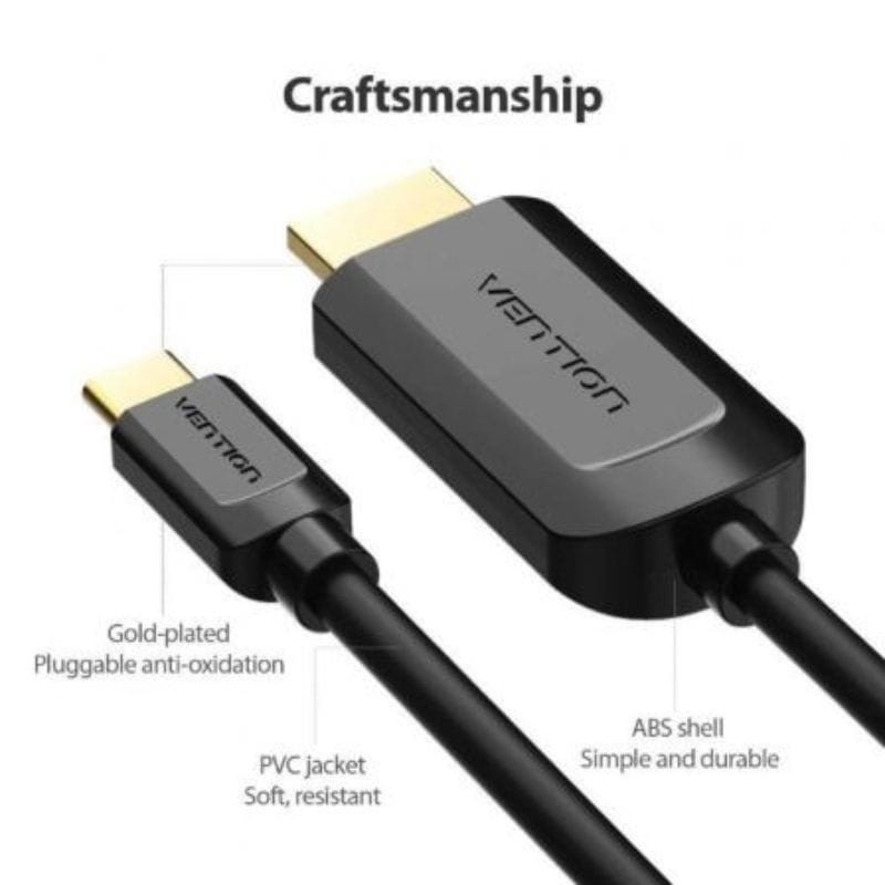 Vention CGUBF HDMI 1.4 USB Tipo-C Macho - HDMI Macho 1m Negro - Cable - Ítem2