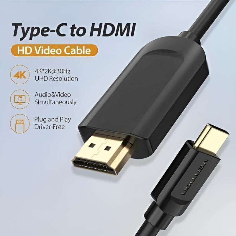 Vention CGUBF HDMI 1.4 USB Tipo-C Macho - HDMI Macho 1m Negro - Cable - Ítem3