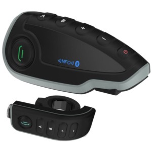 Interfone para Motocicleta Vnetphone V8 Controle Remoto Guidão Bluetooth Preto