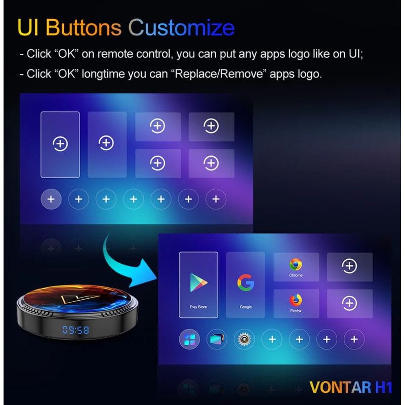 Vontar H1 H618 4Go/32Go WiFi 6 Android 12.0 - Android TV - Ítem6