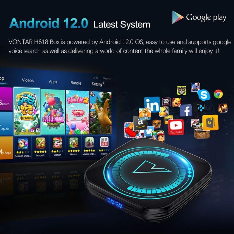 Vontar H618 4GB/64GB 4K Android 12.0 - Android TV - Item1