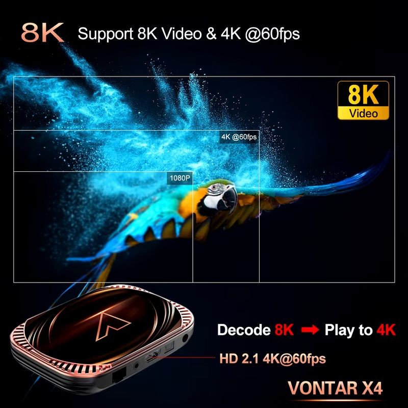 Vontar X4 S905X4 4Go/128Go Dual WiFi Android 11.0 - Android TV - Ítem1