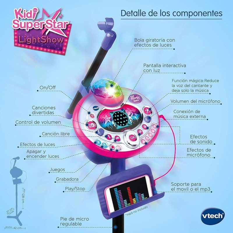 Vtech Kidi Superstar LightShow Micrófono Lila - Ítem4