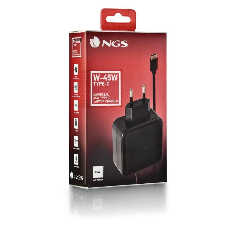 NGS W-45W TYPEC 45W USB F Negro - Cargador portátil - Ítem4