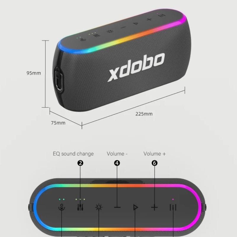 Xdobo X8 III 60W TWS Preto - Coluna Bluetooth - Item6