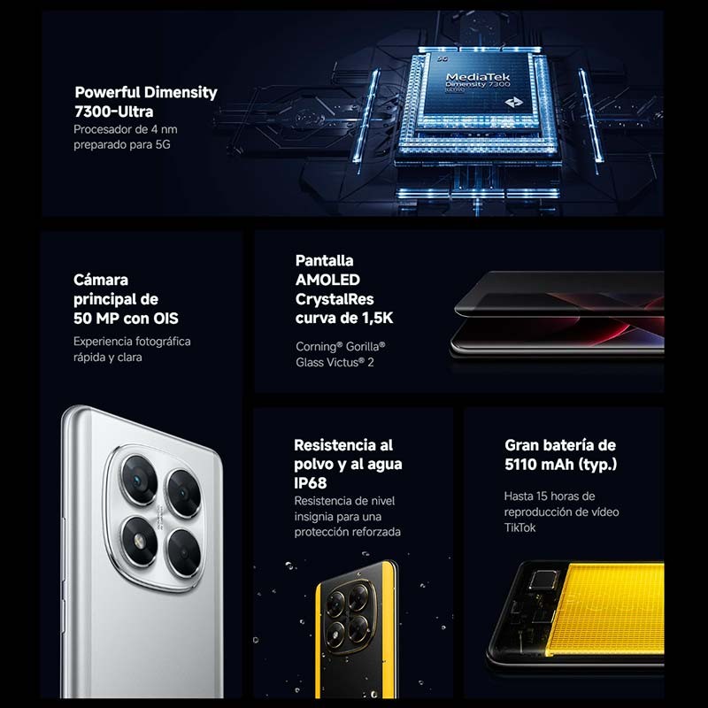 Xiaomi Poco X7 5G 12GB/512GB Prateado - Telemóvel - Item1