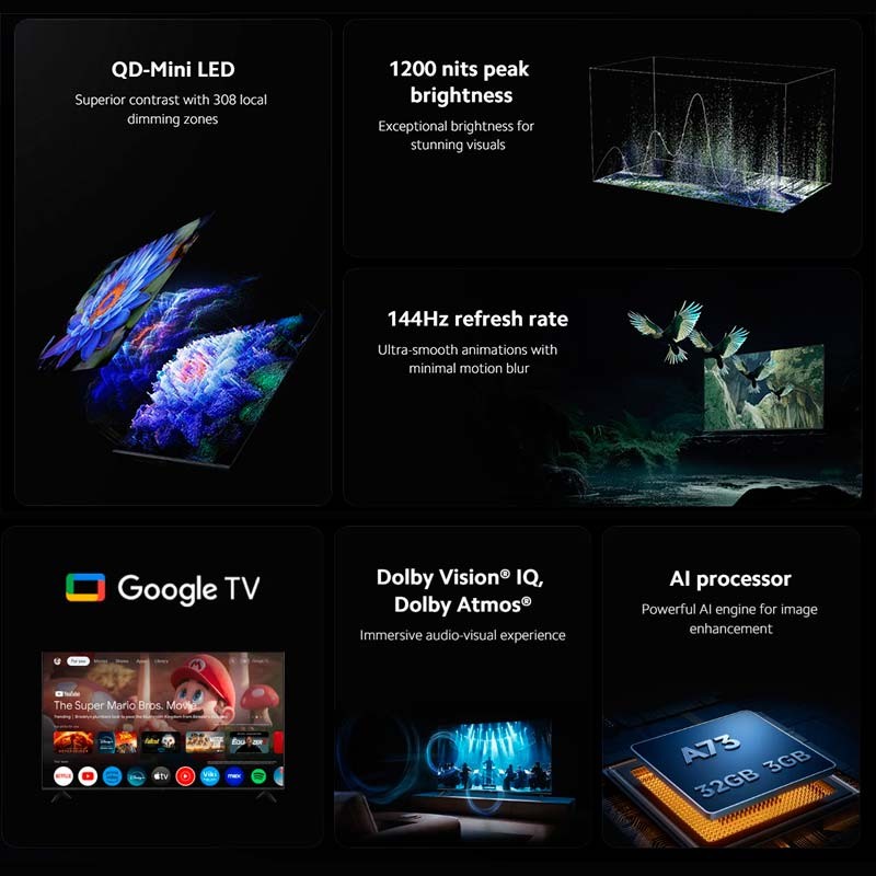 Xiaomi TV S Mini LED 55 (2025) 4K UHD Google TV 144 Hz - Ítem1